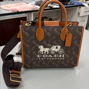 Coach Brown and Tan Men's Bag